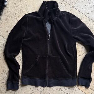 Y2K vintage juicy couture, black non-hooded tracksuit jacket size large Full-Zip